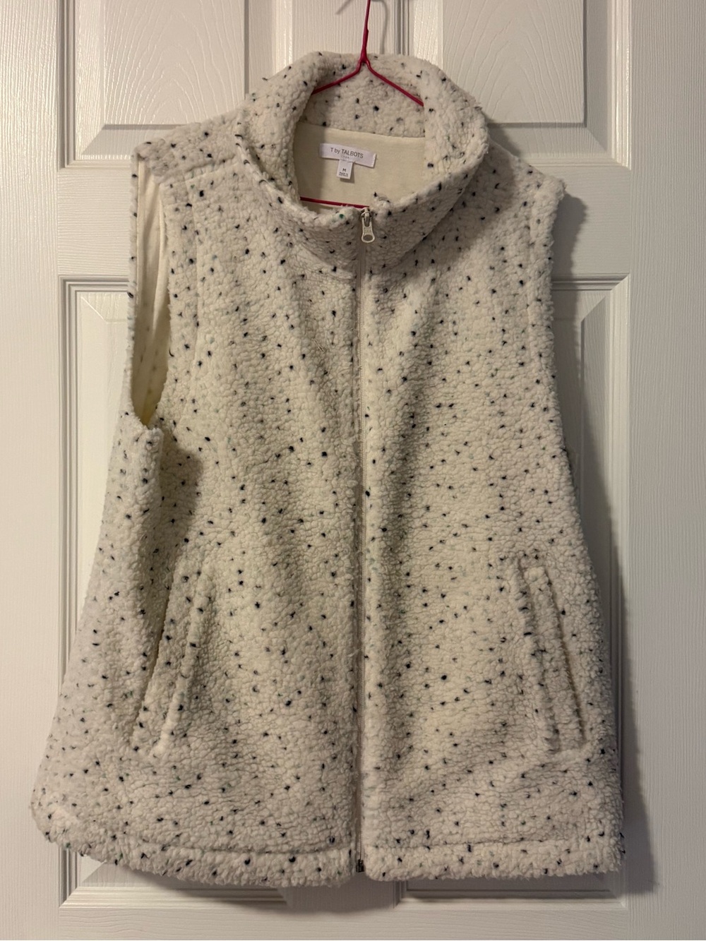 Talbots Cream Speckled Sherpa Vest